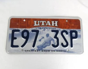 Placa de matrícula Utah Life Elevated Greatest Snow on Earth esquiador LP # E97 3SP - Imagen 1 de 3