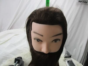 Male Mannequin Head with Beard, Training Head, 100% Real 12 Inch brown beard - Picture 1 of 8