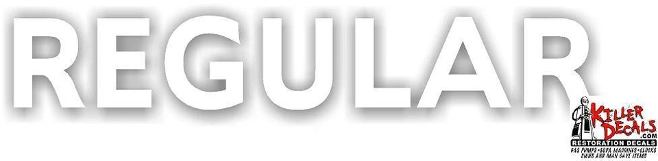 (REGU-102) 12" "BLANCO" REDACCIÓN REGULAR GASOLINA CALCOMANÍA BOMBA GAS PEGATINA Foto 1 de 1