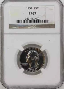 1954 P Quarter Dollars Silver Coinage NGC PF-67 - Picture 1 of 4