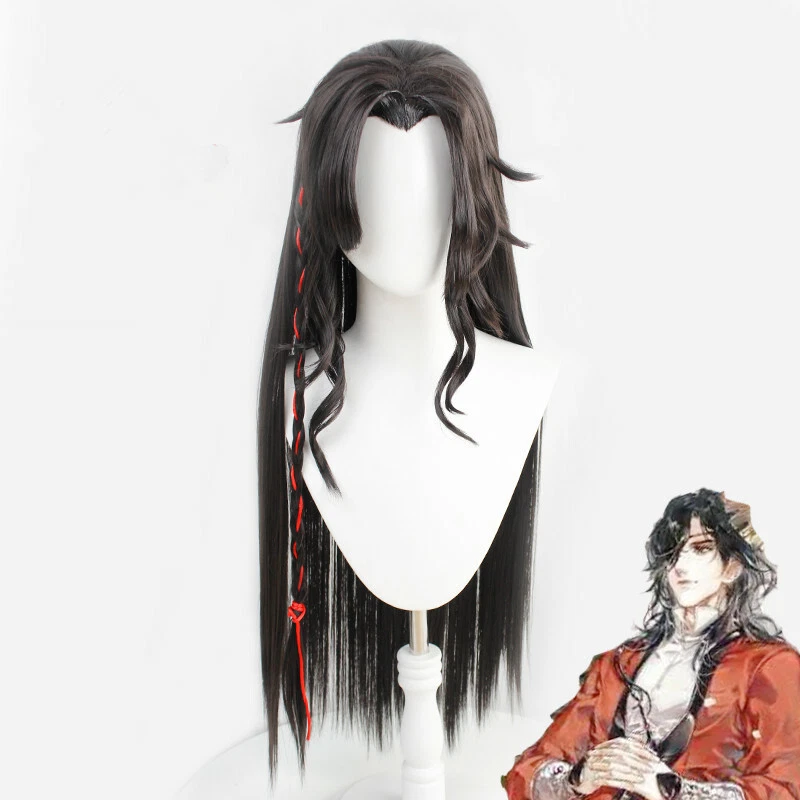Peluca Anime Tian Guan Ci Fu Hua Cheng Peluca Negra Larga Recta 花城 Cosplay Cabello 天官赐福 Foto 1 de 4