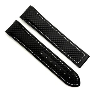 Omega Seamaster 19mm x 18mm Black Rubber Watch Strap Band Authentic CVZ009746 - Picture 1 of 7