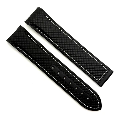 Correa de reloj Omega Seamaster 19 mm x 18 mm de goma negra auténtica CVZ009746 Foto 1 de 4