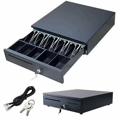 AUTOFATHER Heavy Duty Cash Drawer Base / EPoS Till Drawer with RJ11 connector Tray & 2 Keys