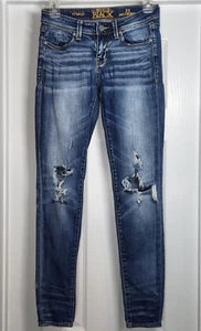 Buckle Black Fit No 53 Skinny Jeans Womens Sz 23 Ankle Distressed (24x29)* - Picture 1 of 13