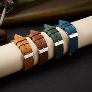 Retro Leather Quick Release Watch Strap Bands with Spring Bars Size 18-22mm Chic - Picture 1 of 24
