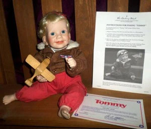Adorable Boy Doll Porcelain by Elke Hutchens MEET TOMMY MAKE~BELIEVE PILOT!!! - Picture 1 of 10