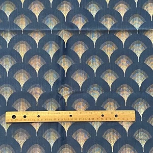 BTY 1980s Geometric Upholstery Fabric Blue - Picture 1 of 4
