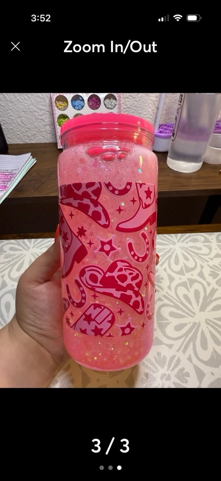 Copas Globo Nieve. Juego de 3 botas de vaquero rosa y tortuga de Halloween Foto 1 de 3