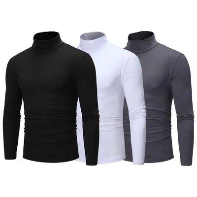 Rollkragenshirt für Herren, Langarm-Pullover-Shirt, Thermo-Unterwäsche-Shirt - Bild 1 von 4