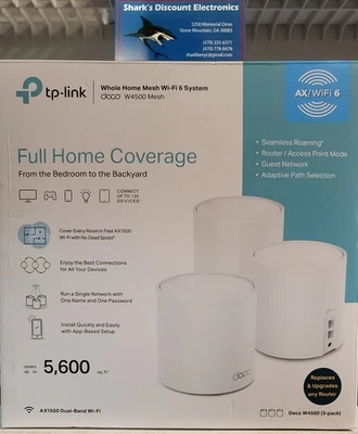 TP-Link Deco W4500 AX1500 Dual Band Home Mesh Wifi 6 System White - 3 PACK. - Image 1 of 3