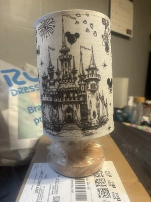 Vintage Disney Mickey & Minnie Cinderella Castle Table Top Lamp Light with Shade - Image 1 of 4