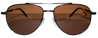 Óculos de sol aviador SALVATORE FERRAGAMO preto/rutênio escuro ITÁLIA novo com etiquetas  - Imagem 1 de 4