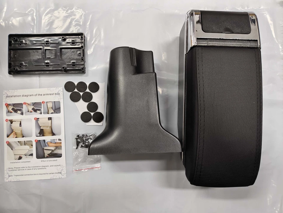 Reposabrazos de coche para Fiat 500 2012-2023 consola central almacenamiento (estilo línea negra roja) Foto 1 de 4