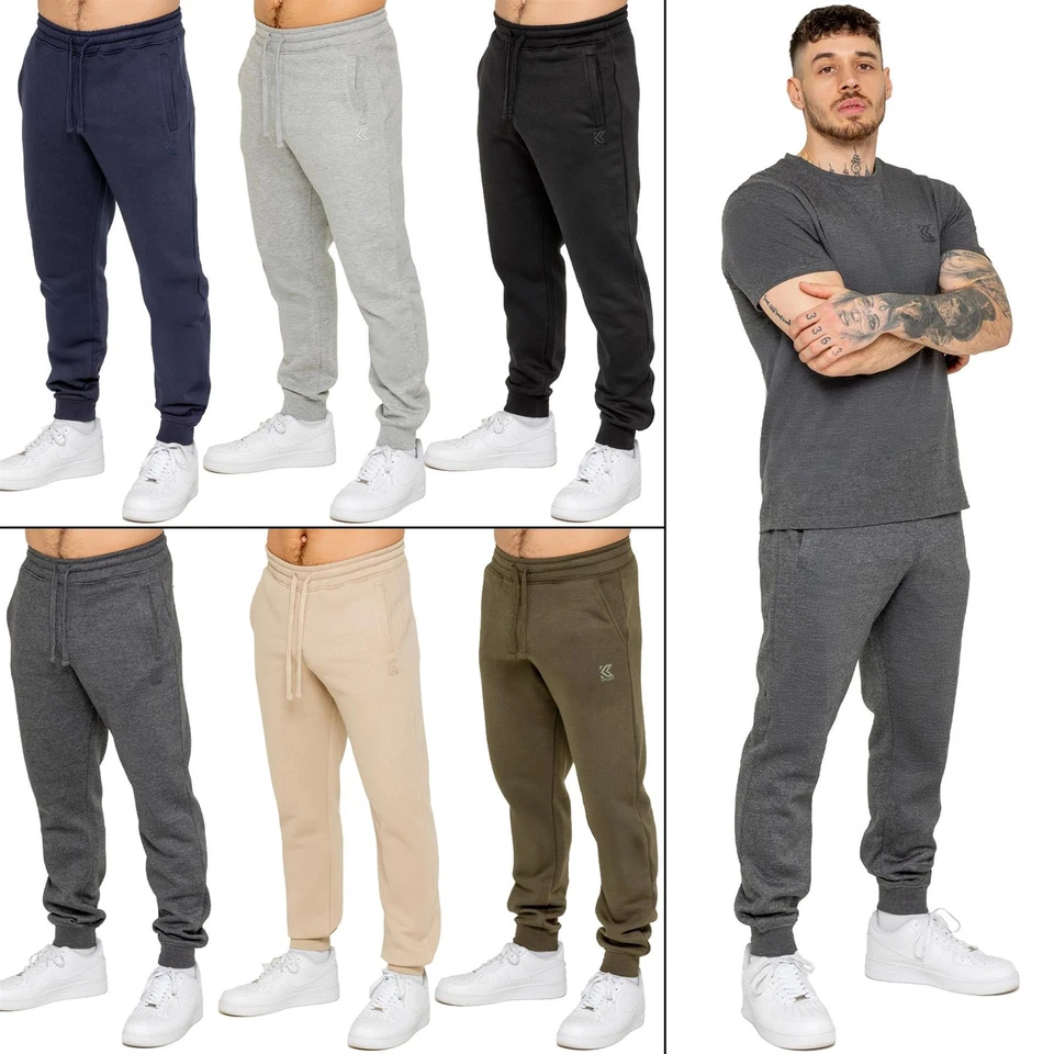 Kruze Mens Joggers Fleece Regular Fit Casual Gym Jogging Bottoms Trouser Pants - Image 1 of 1