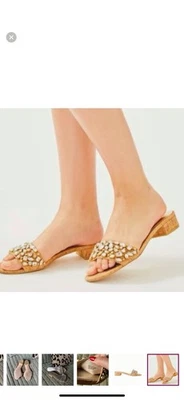 Sandalia Lilly Pulitzer Trish 8, Corcho y Cristal Usada en Excelente Condición Foto 1 de 3