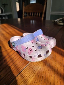 Crocs Flamingo Clogs Größe Kinder 9 Kleinkind Mädchen rosa Strand Muscheln - Bild 1 von 9