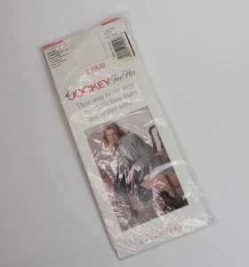 NEW Jockey For Her Sheer Knee High Hosiery Solid White 20 Denier 2 Pair One Size - Picture 1 of 6