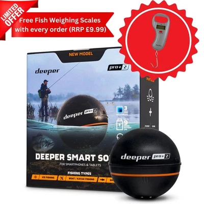 Deeper Sonar Pro + 2 Smart Sonar GPS 3 Strahlfrequenz extreme Tiefe - BRANDNEU - Bild 1 von 4