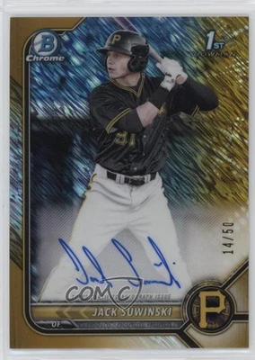 2022 Bowman Gold Shimmer Refractor /50 Jack Suwinski #CPA-JS Rookie Auto RC - Image 1 of 2