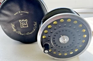 Vintage Hardy Marquis Salmon Number 3 WB Fly Reel with Case & Rio Fly Line - Picture 1 of 11
