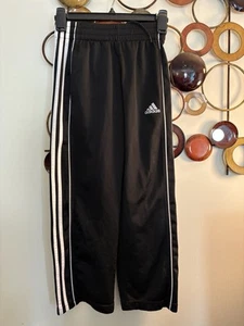 Adidas Athletic Pants Youth Small Kids Size 8 Black Drawstring Pockets - Picture 1 of 3