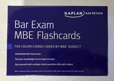 Kaplan Bar Review MBE Flashcards, 700 Color Coded Cards (2018) Bar Exam Prep Foto 1 de 4
