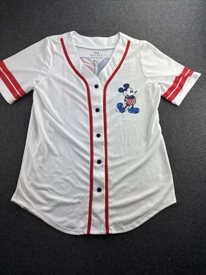 Camiseta deportiva de béisbol para mujer Disney Mickey Mouse #28 talla XXL (19) patriótica Foto 1 de 4