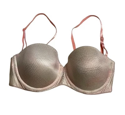 Sweet Nothings By Maidenform Ivory Reptile Print Push Up Convert Bra Womens 36D - Image 1 of 4