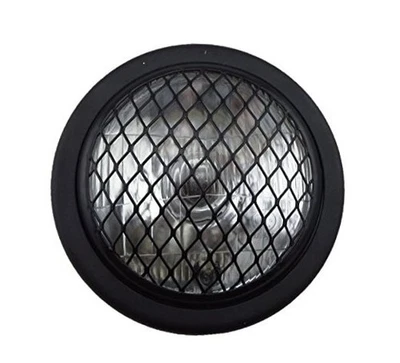 Faro halógeno para motocicleta de 6,5" con rejilla para Bobber Café Racer Cruiser negro Foto 1 de 4