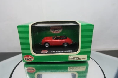 MODEL POWER 1/87 HO SCALE 1959 PORSCHE 356B IN RED NEAR MINT IN BOX! - Image 1 of 4
