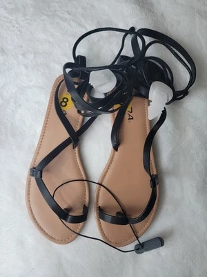 Sandalias romanas, marca Soda para mujer talla 8, negras Foto 1 de 2