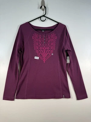 Nuevo con etiquetas Eddie Bauer Mujer Bordado Térmico Henley Manga Larga Top Púrpura Talla L Foto 1 de 4