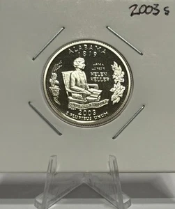 Cuarto de cuarto del estado de Alabama S Proof 2003, sin circular, revestido, ¡poca acuñación! 🔥 - Imagen 1 de 4