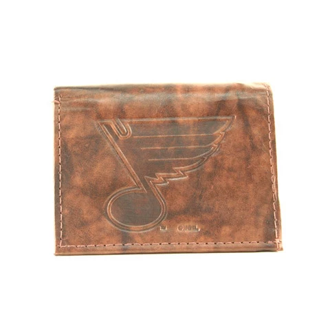 St. Louis Blues Ice Hockey Genuine Leather Wallet Brown NHL Bifold Billfold Cover