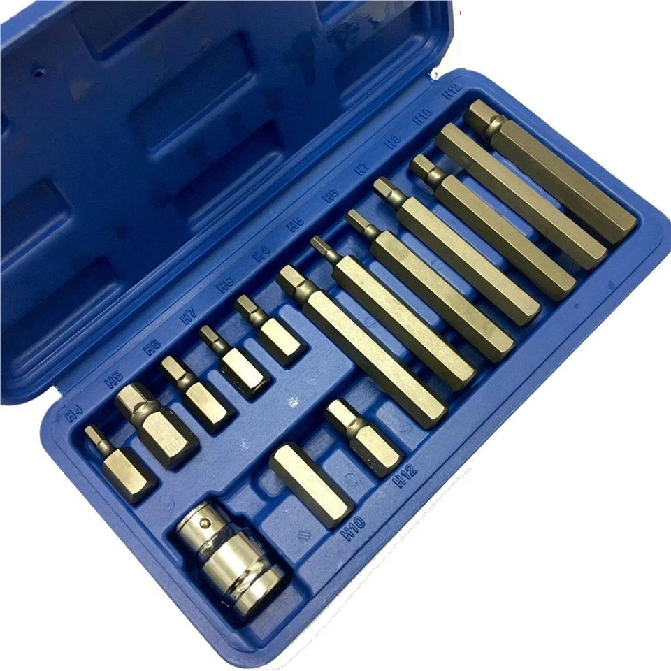 Toolzone 15pc  Hex Bit Socket Set 1/2" Drive Sockets 4mm - 12mm - Image 1 of 1