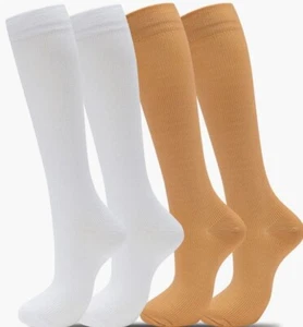 Compression Socks Foot Pain Relief Support Knee High Men Women S/M 0-30MM 4Pairs - Picture 1 of 4