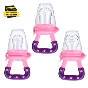 3 Pack Baby Food Feeder Fruit Food Silicone Pacifier Teething Toy Reusable Achin - Picture 1 of 7