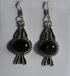 Schike Donna Nero Onice Orecchini IN Oro Una Argento - Foto 1 di 1