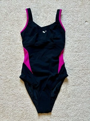 Traje de baño de una pieza ARENA Makimurax negro y rosa violeta - talla 32 Foto 1 de 4