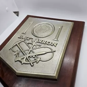 WWII US 101st Naval Construction Battalion (Seabees) Cast Aluminum Plaque - Picture 1 of 10