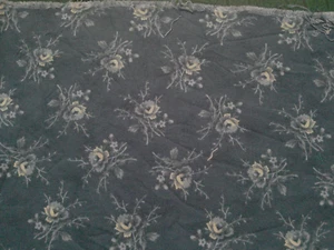 Fabric Moda Off-White & Lt. Blue Flowers on a Navy Background 43" x 7" $2.65 - Picture 1 of 3