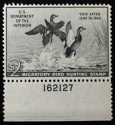 U.S. Mint Stamp Scott #RW18 $2 Federal Duck Hunting Plate #. Never Hinged. - Image 1 of 2