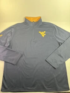Colosseum WEST VIRGINIA Mountaineers Navy Blue Fleece Lined 1/4 Zip Pullover LRG - Picture 1 of 9