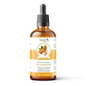 100% reines Süßmandelöl Bio kaltgepresste Hautmassage Haar Glas Pipette - Bild 1 von 7