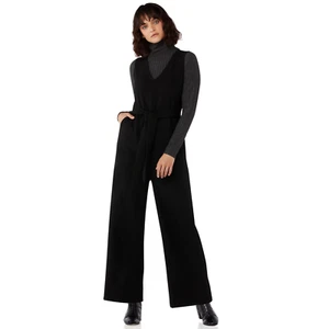 Free Assembly V-Neck Sleeveless Regular Fit Jumpsuit, Black, X-Large - Picture 1 of 5