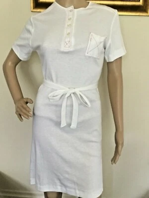 Vestido Camisa Hippie Vintage Años 70 Blanco Retro Punto Rojo Foto 1 de 4