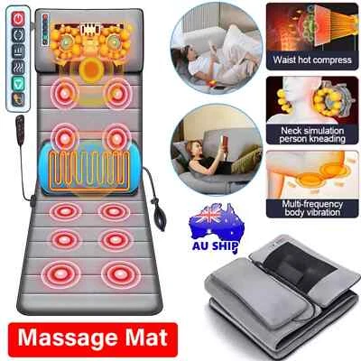 10 Vibrating Motors Massage Mat Full Body Heated Mattress Pillow Relief AU STOCK - image 1 of 4