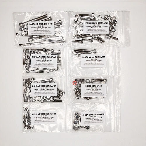 HONDA NX 650 1988-1994 DOMINATOR Kit vis BTR inox moteur complet NX650