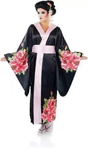Womens Geisha Girl Costume S-XXL Ladies Japanese Kimono Oriental Dress Halloween - Picture 1 of 5